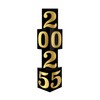 Beistle Foil 2025 Column Stand-Up NYE Decoration, New Years Eve
