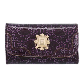 ANNA SUI 310494 316902 Loomy Women's Key Case, Enamel, Glitter, Embossing, 96, Purple, [96] Purple