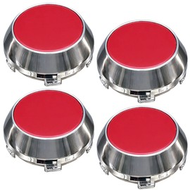Negs-S Wheel Center Cap, 2.4 inches (60 mm), Bore Diameter 2.2 inches (57 mm), 4 Pieces, General Purpose, 8 Colors, Plated & Red