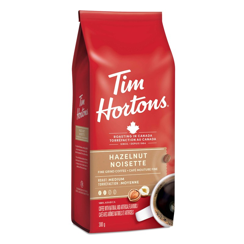 Tim Hortons Hazelnut, Fine Grind Coffee, Medium Roast, 300g Bag