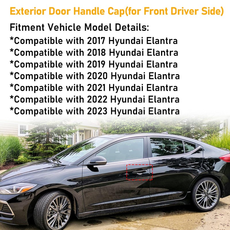 APESER Door Handle Cap Cover w/Key Hole Compatible with Hyundai