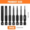 7-Piece Hex Impact Wrench Bits Set, Long 50 mm, Hex