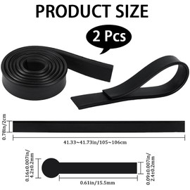 CRASPIRE 2Pcs Squeegee Rubber Replacement 41 Inch Black Silicone Rubber Blade Replacement Rubber Squeegee Scrubber Refill Head for Windows Shower Doors Glass Cleaning