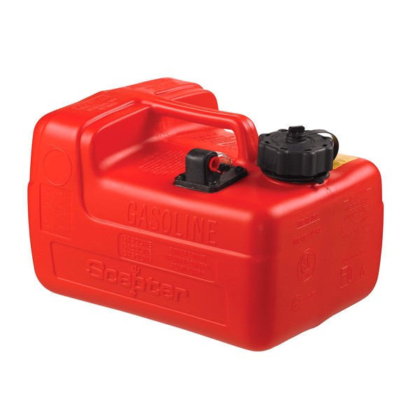 Scepter 08576 OEM Portable 3.2 Gallon Marine Fuel Tank For Outboard Engine Boats, 14-Inches x 10-1/2-Inches, x 9-Inches, Red
