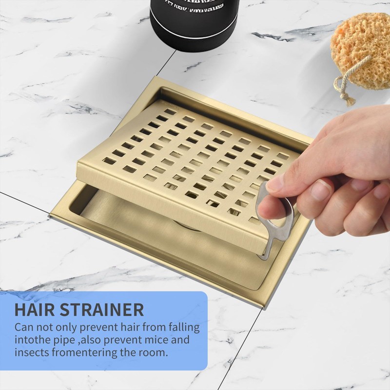 Kuaisailsk 6 Inch Set of 2 Shower Drain 304 Stainless