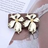 Vacaonio Boho Big Flower Stud Earrings Gold Floral Earrings Metal