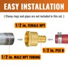 SUNGATOR 6-Pack 1/2" PEX to 1/2" Female NPT Brass Fittings,