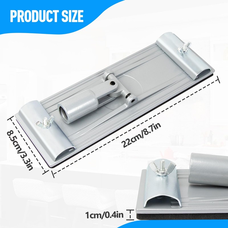 No-Flip Drywall Sander Head with Quick Release Clips and Universal