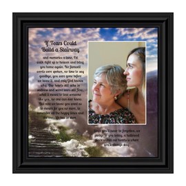 Crossroads Home Décor Memorial Picture Frame, In Memory of Loved One, Memorial Presents, If Tears Could Build a Stairway Framed Picture, 6346B