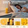 4 Pack Natural Beeswax Pillar Candles,100% Pure Beeswax Candles-380 Hours