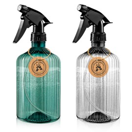 paeyaer 2 Pcs Spray Bottles, 18 oz Empty Water Spray Bottles, Plastic Reusable Adjustable Mist Sprayer Squirt Bottles Containers Refillable for Cleaning Solutions, Gardening, Plants