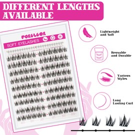 Cluster Lashes Kit Bottom Lash Individual Eyelashes with Lash Bond and Seal Glue Remover Lash Tweezer DIY at Home for Beginner