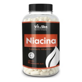 Niacina Vitamina B3 Súper Premium Vit & Skn 60 Cápsulas Sabor Sin Sabor