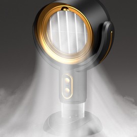 YYQTGG Portable Range Hood, 5V 8W Desktop Range Hood 2 Speed Negative Ion USB Powered Portable Kitchen Exhaust Fan for Apartment, Indoor BBQ, Hot Pot (Black Gold)