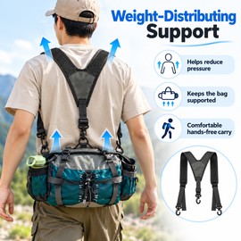 Y-Shaped Adjustable Tool Belt Suspenders for Men, Heavy Duty Work Belt Support Straps for Electricians, Carpenters & Construction Workers