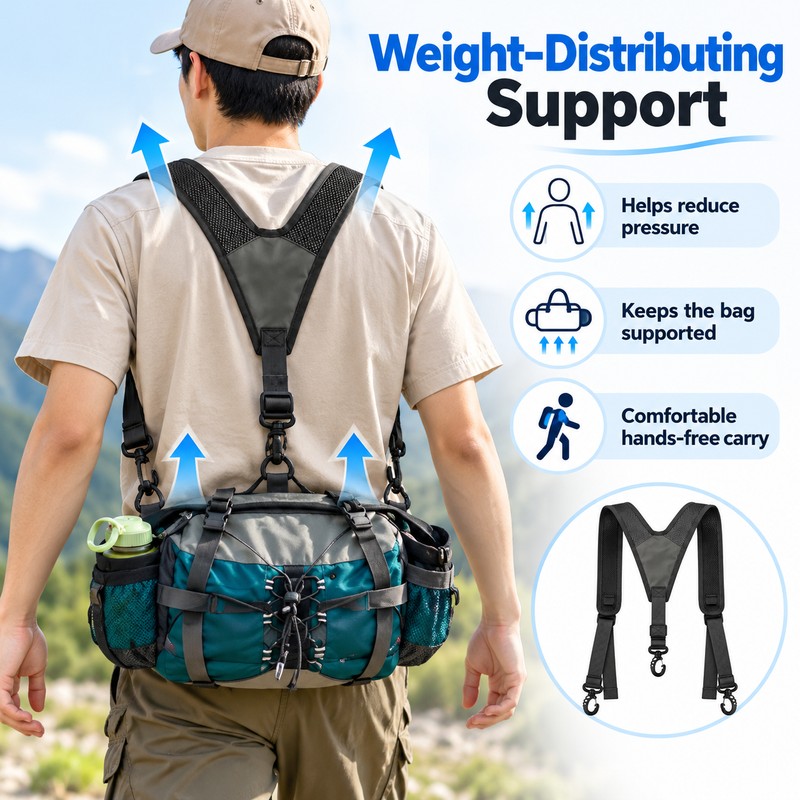 Y-Shaped Adjustable Tool Belt Suspenders for Men, Heavy Duty Work