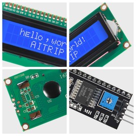 AITRIP 3 Pack IIC/I2C/TWI LCD 1602 16x2 Serial Interface Adapter Module Blue Backlight for Arduino UNO R3 (Blue)
