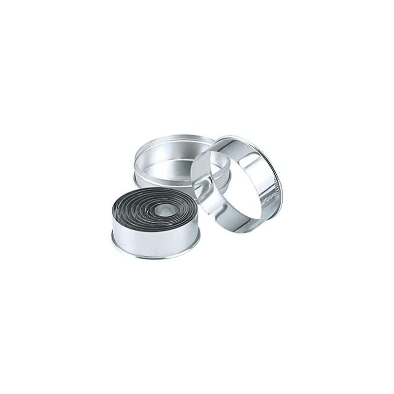 Chef Inox Round Plain Cutter 11-Pieces Set, 25-95 mm Size