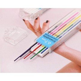 Tupalizy 0.7mm 6 Colors Erasable Colored Leads for Drawing Sketching Writing Taking Notes Adult Coloring Mechanical Pencil Refill for Teachers Students Artists Home School Office Art Project, 36PCS