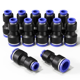 Bwintech PG6-12 Pneumatic Straight Reducer Push to Connect Adapter Quick Release Reducer Fittings 6 mm to 12 mm Pack of 12