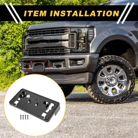 REPAIROCK License Plate Bracket for Ford F-150 2021-2023 Front Bumper License Plate Frame Bracket Holder Mounting Accessories Plastic W/Screws Black 1 Set