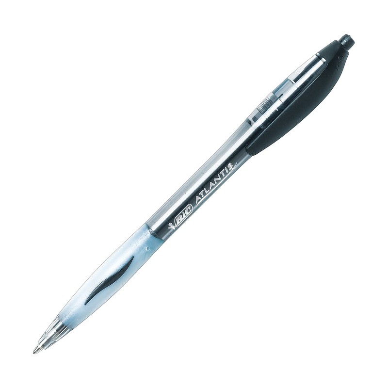 Bic Vcg11bk Atlantis Original Retractable Ballpoint Pen, Black Ink, Medium,