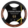 Xukey 38cm /15'' Car Steering Wheel Cover Wood Grain Black