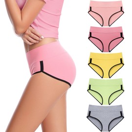 CAILECOTTON Womens Underwear Cotton Briefs for Women Plus Size Panties for Women Pack 2/5