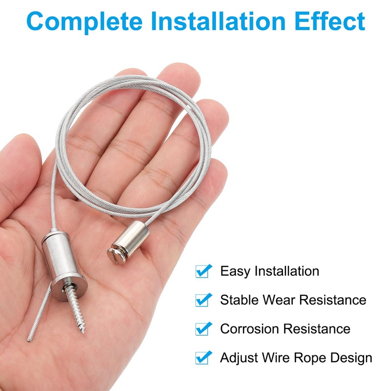 PATIKIL Ceiling Hanging Wire Cable Kit, 1m/3.3ft 8 Set Adjustable