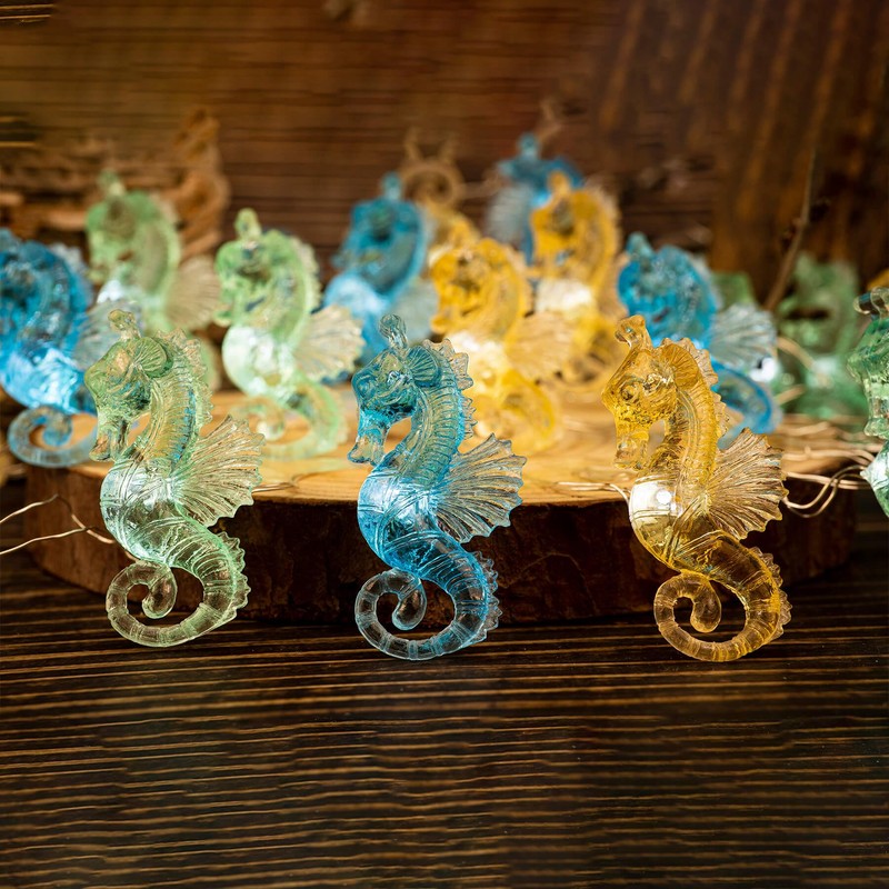 Seahorse String Lights Decorative Lights Ocean Fairy Lights Battery Operated