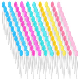 100 Pcs Silicone Exfoliating Lip Brush, Lip Scrub Brush, Lip Scrubber Exfoliator, Double-Sided Silicone Lip Brushes Tool for Men Women Lip Lightening, Lip Exfoliator Scrubber Tool for Dark Lips