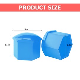 CGEAMDY 20PCs Wheel Bolt Lug Nut Cover, 17mm Vinyl Lug Bolt Cover, Hexagonal Wheel Nut Dust Cap With Remover Tool, Auto Hub Screw Exterior Protection, Universal Car Replacement Accessories (Blue)