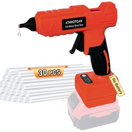 Cordless Hot Glue Gun 100W for Milwaukee 18V Battery, High-Temp Handheld Electric Power Glue Gun with 30PCS Full Size Glue Sticks for DIY Crafts, Repairs, Home, Office & School Projects (No Battery)