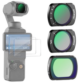 NEEWER Magnetic Variable ND2-32&1/4 Black Diffusion&CPL Filter Set Compatible with DJI Osmo Pocket 3 Creator Combo Accessories, Neutral Density Polarizing Pro Mist Effect Filters, 2 Screen Protectors