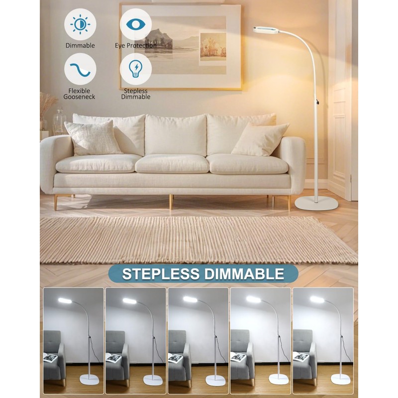 10X Rectangle Magnifying Glass with Light and Stand, 24" Flexible