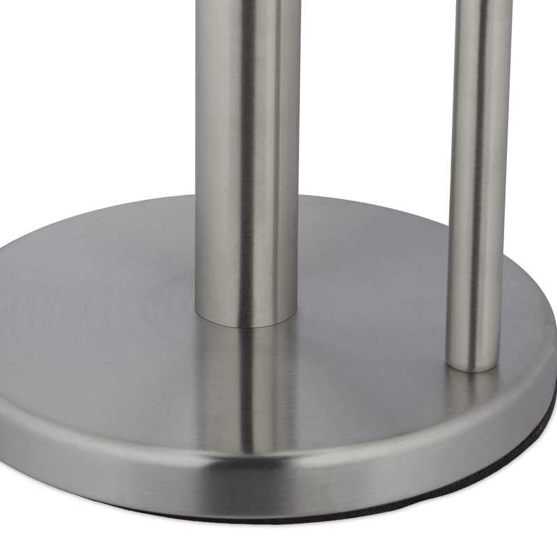 Relaxdays Standing Kitchen Roll Holder, Stainless Steel, Roll Holder with
