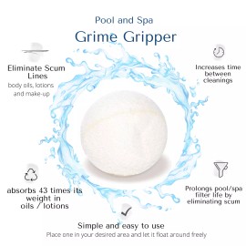 Macke Pool and Patio Grime Gripper Pool & Spa Scum Eliminating Ball for Hot Tub, Pool or Swim Spa