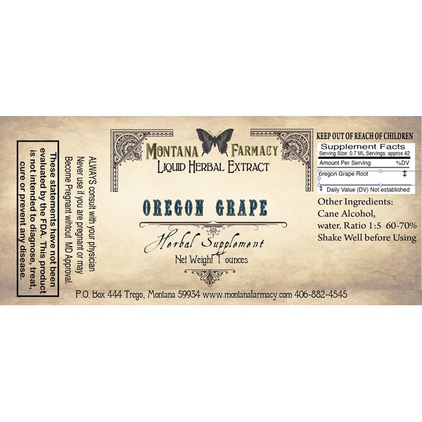 Oregon Grape Root Natural Extract Tincture (Berberis aquifolium)