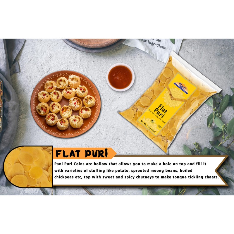 Rani Pani Puri Coins 7oz (200g) 80-85 Coins ~ Uncooked,