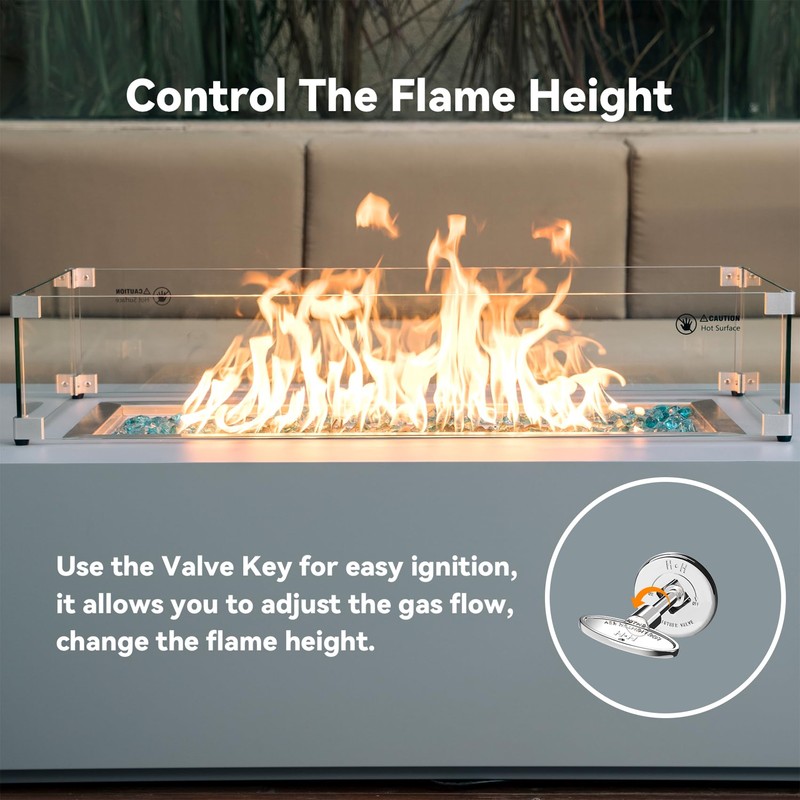 Skyflame 1/2 Inch Straight Gas Key Valve Kit for Fire
