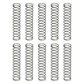 sourcing map 10Pcs Compression Spring, 4mm OD, 0.3mm Wire Size, 20mm Free Length, Spring Steel Construction Extended Mechanical Compression Springs for Shop and Home Repairs, Silver Tone