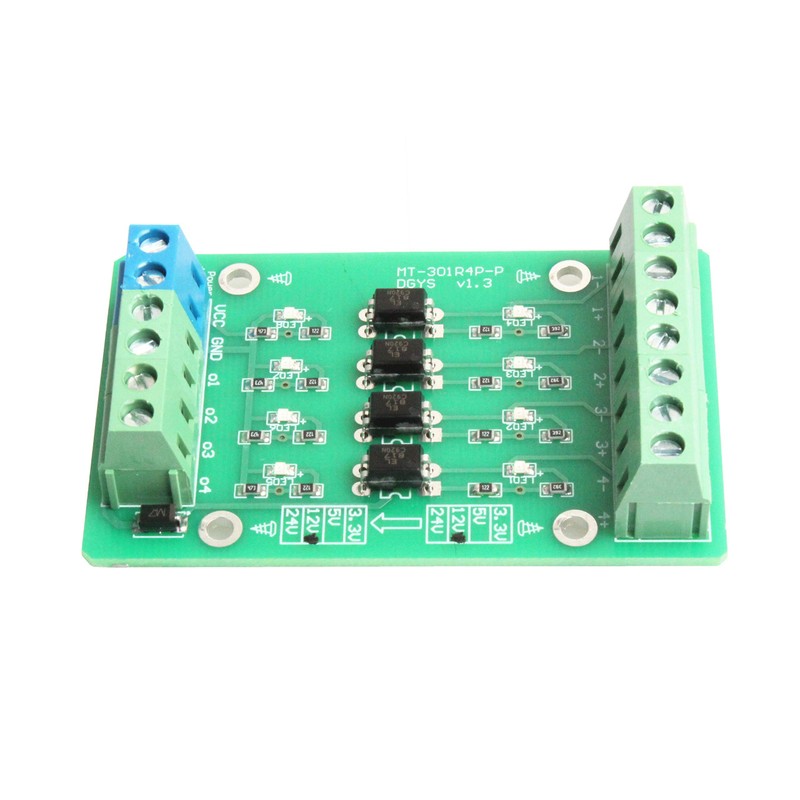 NOYITO 4-Channel Optocoupler Photoelectric Isolator Module Level Voltage Converter Module