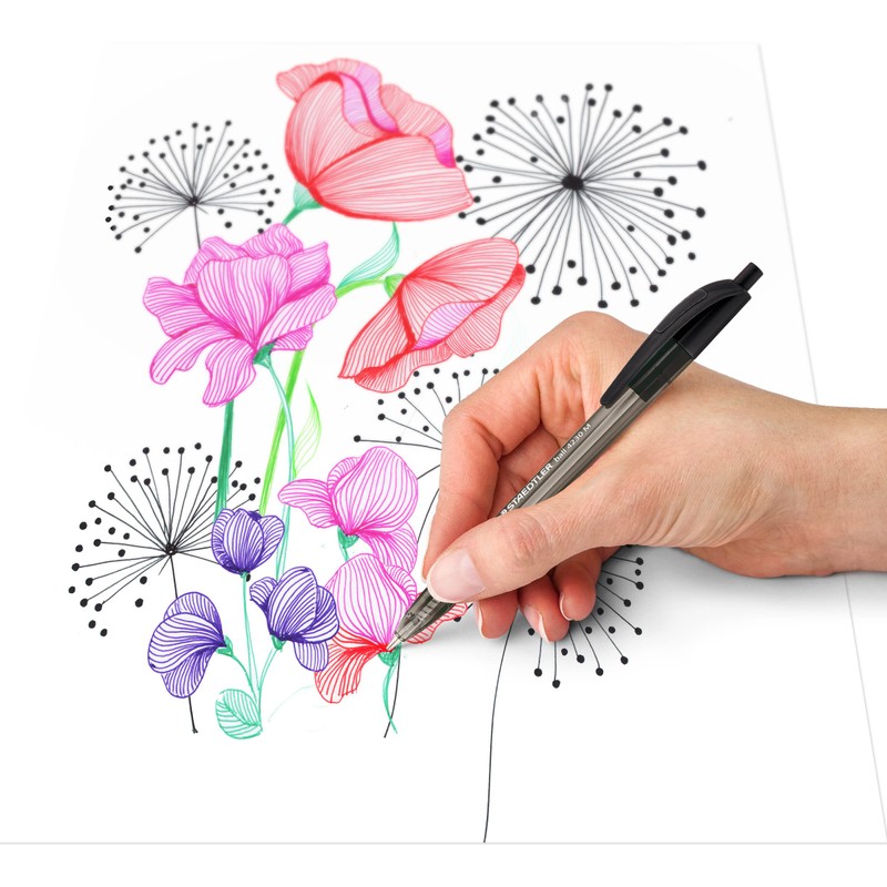 STAEDTLER 4230 M-9 Retractable Rainbow Ballpoint Pen - Black (Box