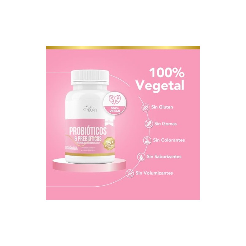 Probióticos y Prebióticos Veganos de Origen Vegetal 60 Cápsulas