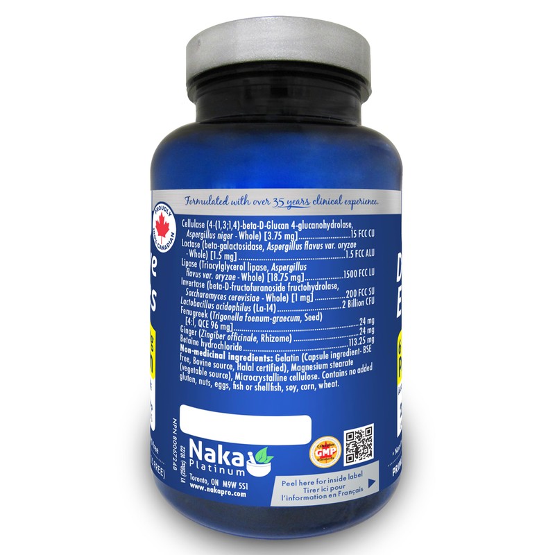 NAKA 75 caps Naka Platinum Digestive Enzymes, 6 X USP