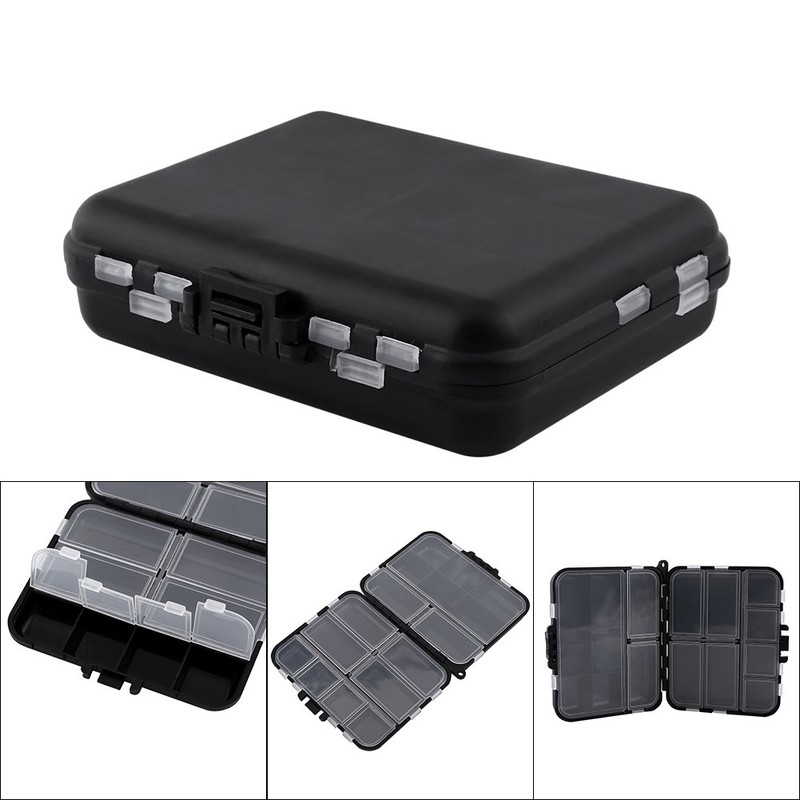 Small Tackle Box, Black 26 Individual Compartments Portable Fishing Baits