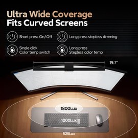 LYMAX Monitor Light Bar, Eye-Care USB Computer Lamp with Wireless Remote, Motion Sensor, Fit for All Monitor, Adjustable Color Temperature/Brightness, No Screen Glare for Home Office Gaming Desk Lamp