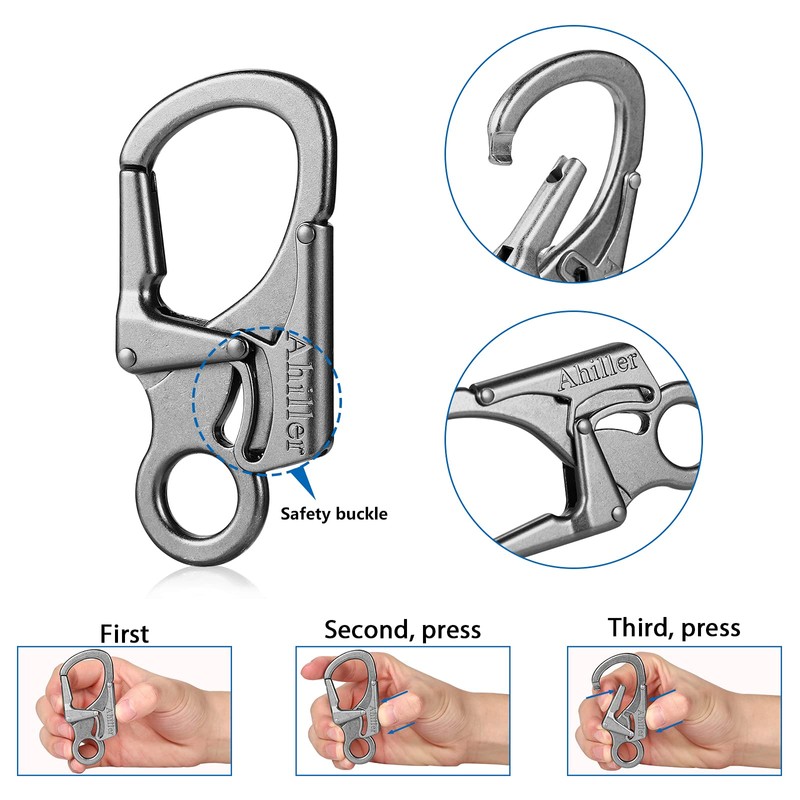 Carabiner Keychain Clips, Durable Spring-Loaded Gate, Alloy D Ring Carabiners,