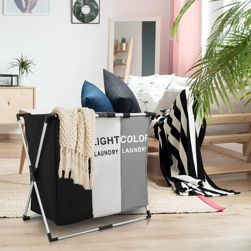 Laundry Sorter Basket 3 Section