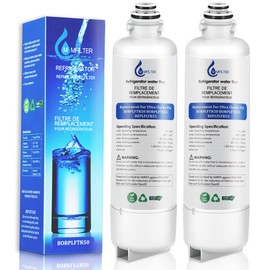 MMFILTER BORPLFTR50 Replacement for Bosch Ultra Clarity Pro Water Filter, Compatible with 11032531 12033030 BORPLFTR55 B36CT80SNS B36CL80ENS REPLFLTR55 RA450022 Refrigerator Water Filter (2-PACK)